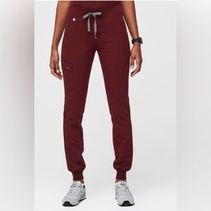 FIGS Zamora Jogger Scrub Pants Burgundy Size Small